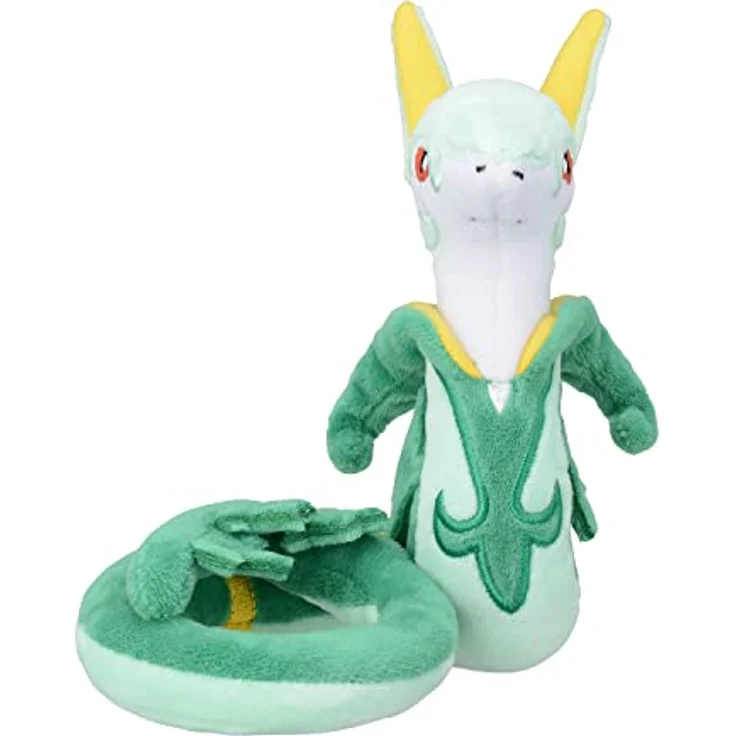 Tinisu Pokemon Serpiroyal Kuscheltier - 16 cm Plüschtier Serperior mit Stickerei und präzisen Details, grün – Bild 3