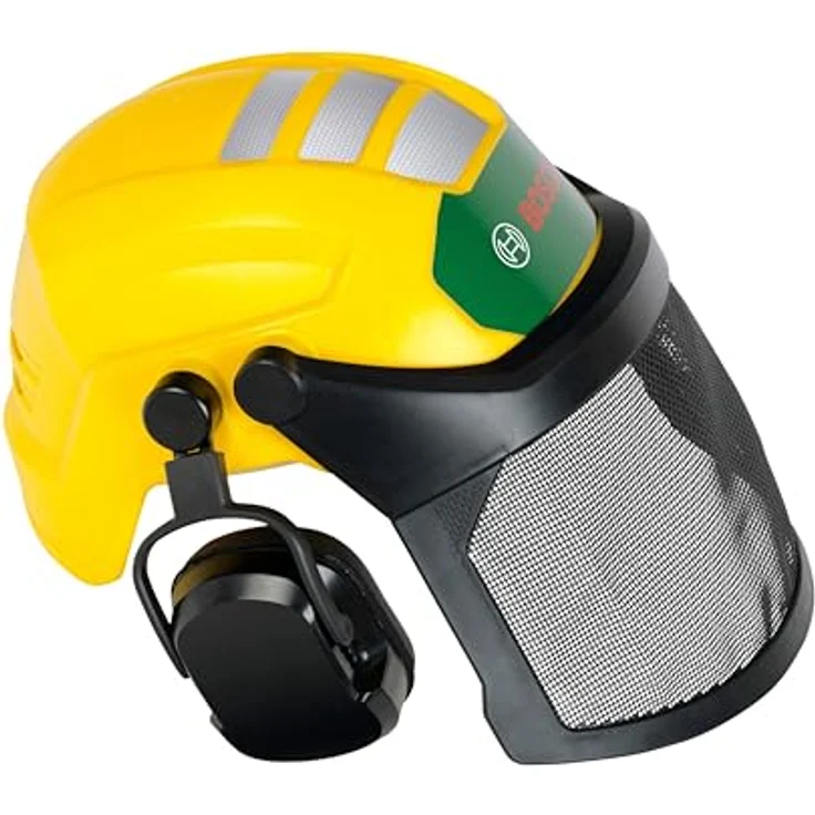 Theo Klein Bosch Waldarbeiter Helm, größenverstellbar mit beweglichem Visier, rot – Bild 6
