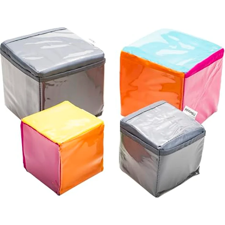 Betzold Pocket Cube, Mehrfarbiger Kinder Lernwürfel für 9 cm Karton, Ideal für bewegtes Lernen und selbstgestaltbare Karten – Bild 2