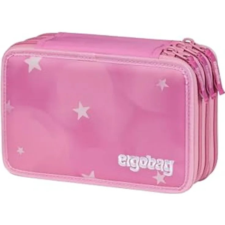 ergobag Maxi Mäppchen Set 40-Teilig, Lyra Bunt- und Filzstifte, Kleingeld Fach, Lineal, Schere WolkenzauBär - Pink