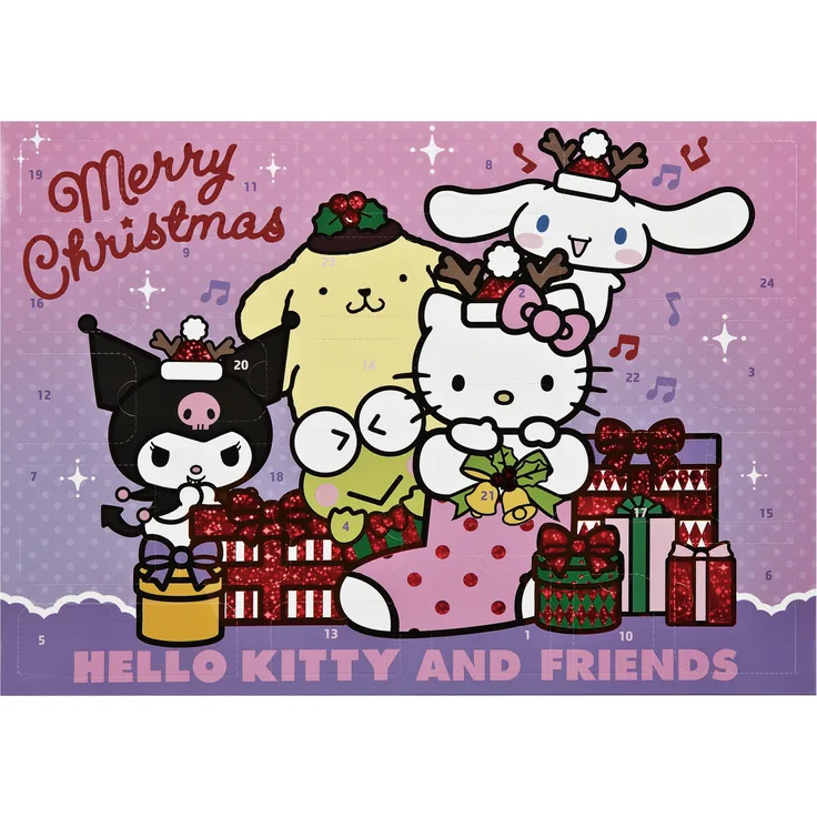Undercover Hello Kitty Adventskalender HKKU8027 / 2026, bunt, mit 6 Mini Stempeln, 2 Puzzles und 3 großen Foam Stickers, für Kinder ab 6 Jahren