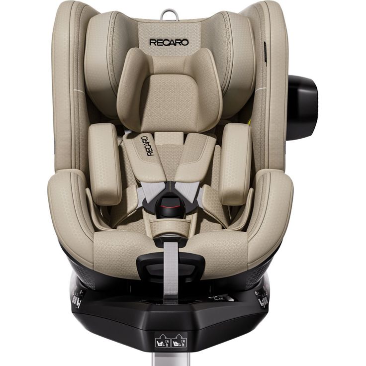 Recaro Reboarder-Kindersitz Toron 1, 360° drehbar für Kinder von Geburt bis 4 Jahre, 40 cm - 105 cm, mit Isofix-Basis, Elegant Beige