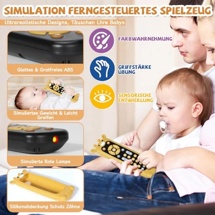 Orzbow Baby Spielzeug, Einstellbare Lautstärke Musikspielzeug mit Fernbedienung, Montessori Spielzeug für Babys ab 6 Monaten, Klassisch Schwarz – Bild 4