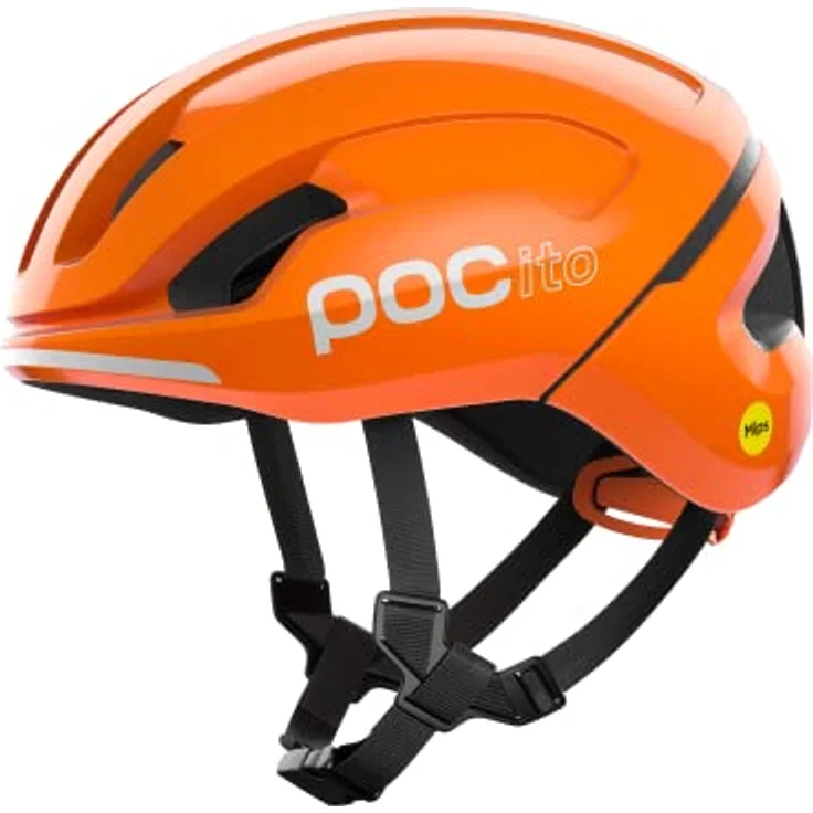 POC POCito Omne MIPS Kinderfahrradhelm, MIPS-Rotationsschutz, fluoreszierende Farben für optimale Sichtbarkeit, Fluorescent Orange – Bild 1