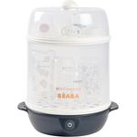 BÉABA, 2-in-1-Flaschensterilisator, Skalierbar, Elektrisch mit Dampf, 2 in 1, 2 Fächer, Bis zu 8 Flaschen & Zubehör, Ultra schnell, Zeitschaltuhr, Steril'Express, Night Blue