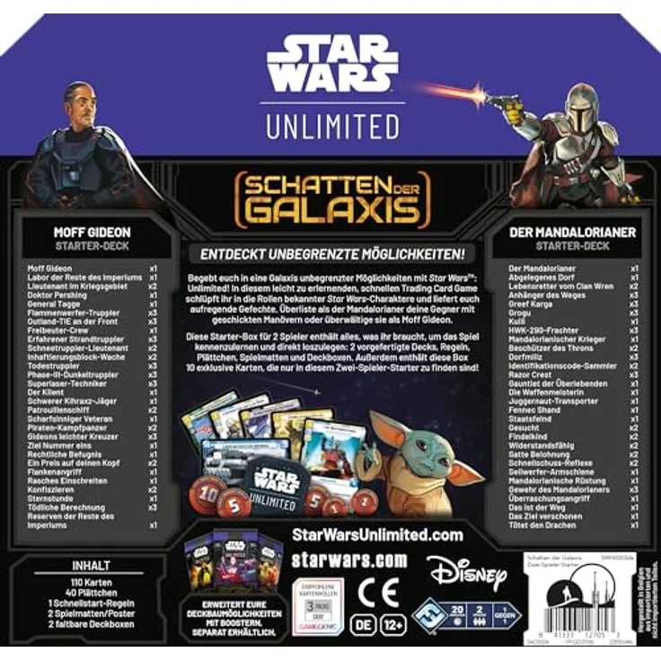 Fantasy Flight Games Star Wars Unlimited - Schatten der Galaxis (Zwei-Spieler-Starter) (Deutsch) - Trading Card Game mit vorgefertigten Decks, Mandalorianer und Moff Gideon. – Bild 4