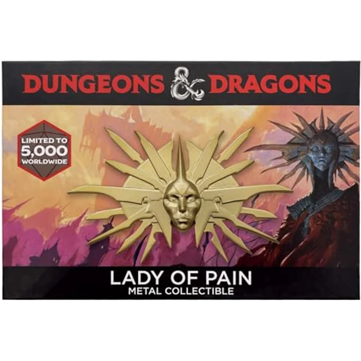 Fanattik Dungeons & Dragons médaillon Lady of Pain Limited Edition, Goldfarbene Sammleredition mit stark geprägtem Design, limitiert auf 5.000 Stück weltweit – Bild 4