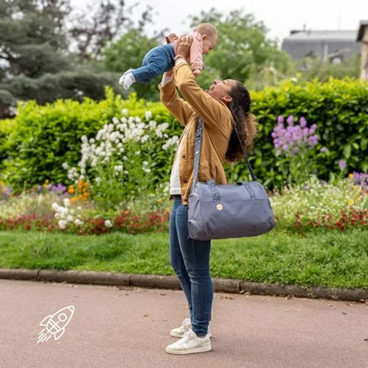 Badabulle Wickeltasche Pocketstyle Blau - Kinderwagentasche mit 23L Kapazität und Wickelzubehör – Bild 2