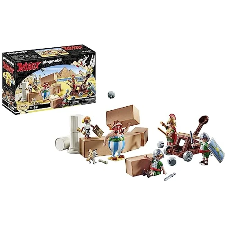 PLAYMOBIL Asterix 71268 Numerobis und die Schlacht um den Palast, funktionierendes Katapult der Römer, Obelix, Numerobis, Idefix und 3 romische Soldaten, Spielzeug für Kinder ab 5 Jahren – Bild 1