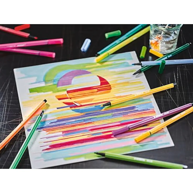 STABILO Faserstift STABILO Pen 68 ARTY Filzstift - M - 1 mm - 18er Set - Hohe Farbbrillanz - 18 verschiedene Farben – Bild 5