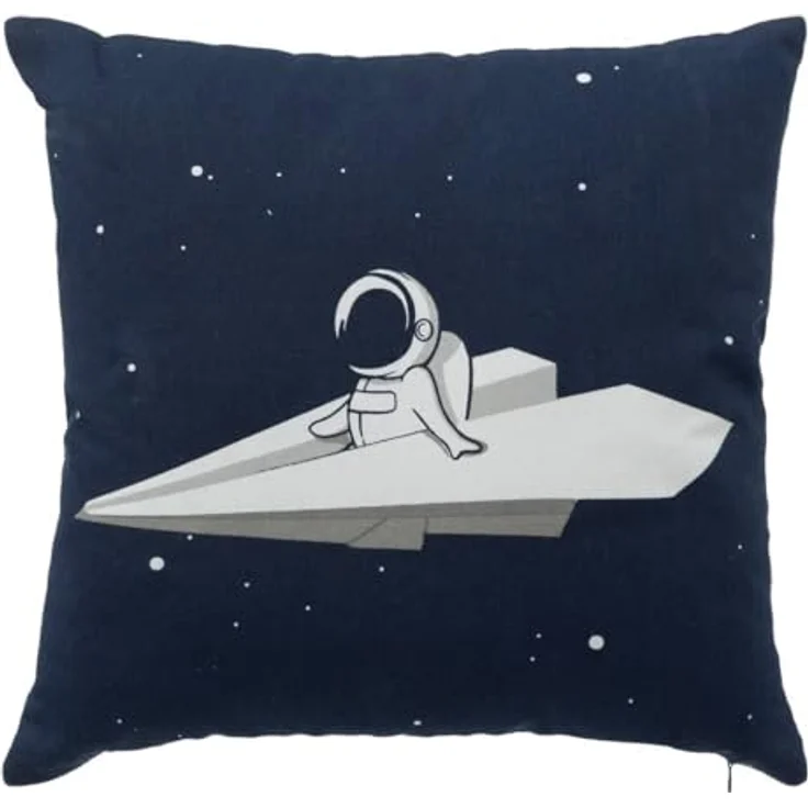 Atmosphera for kids Dekoratives Kinderkissen Space, Dunkelblau, 10x40 cm, aus strapazierfähigem Polyester – Bild 1