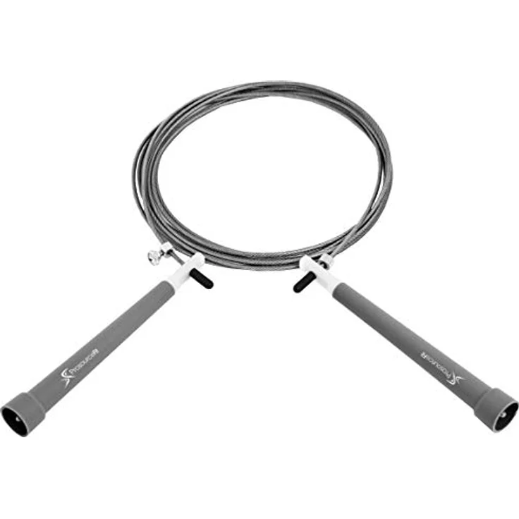ProSource Speed Springseil 25,4 cm Länge verstellbar, Griffe Kunststoff, schnell Drehen für Cardio, Boxen, grau, 10-Feet – Bild 4