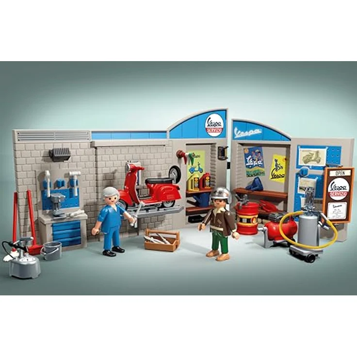 Playmobil® Konstruktions-Spielset 60s Vespa Garage (71620), Vespa, (88 St), Made in Europe – Bild 3