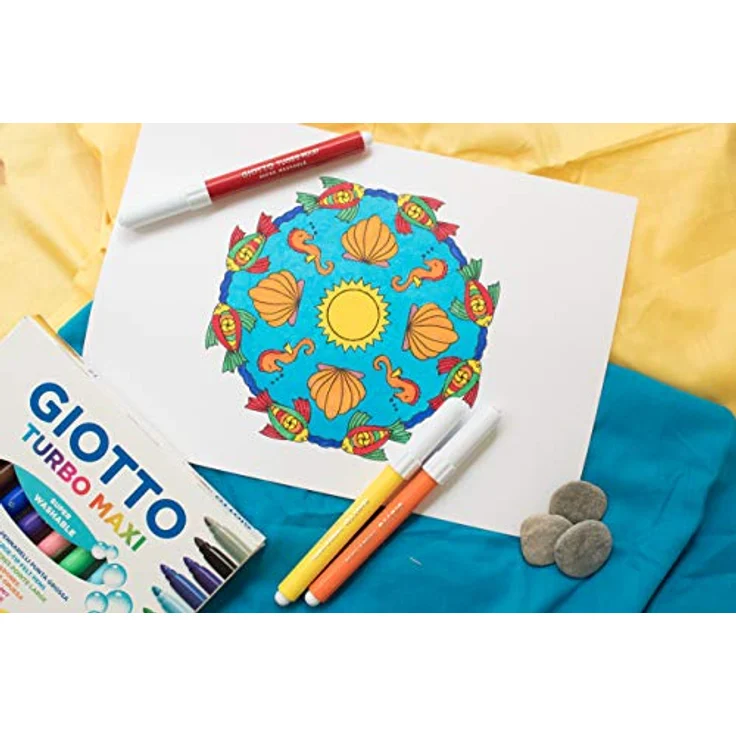 Giotto 0763 00 Turbo Maxi Faserschreiber Kartonetui mit Hängelasche 18 sortierte Farben – Bild 4