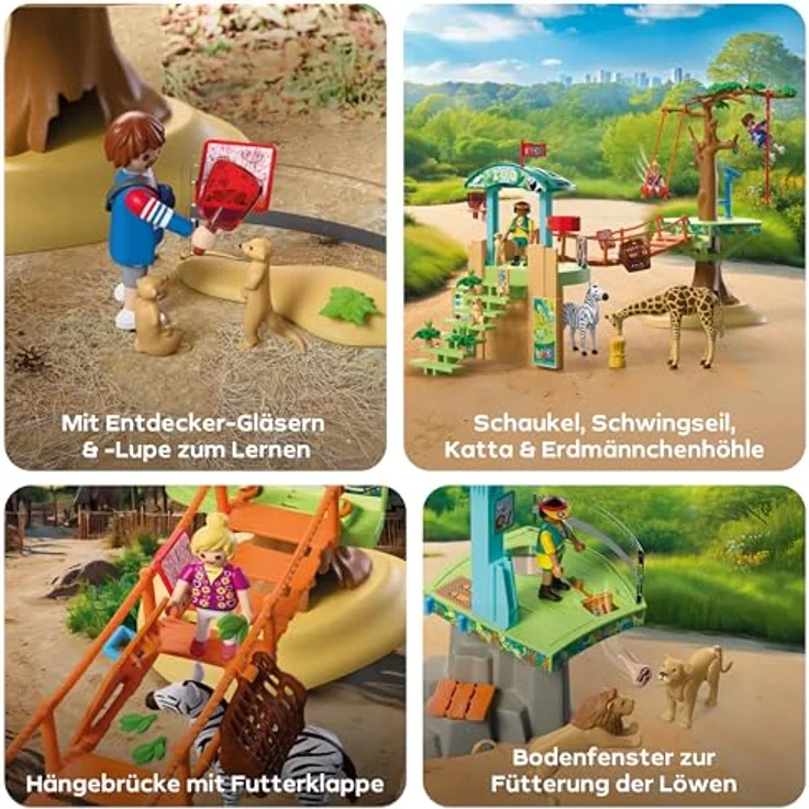 Playmobil Zoo - Klettern in der Wildnis, interaktives Spielset mit beweglichen Tieren und Roll-Futterfunktion – Bild 4