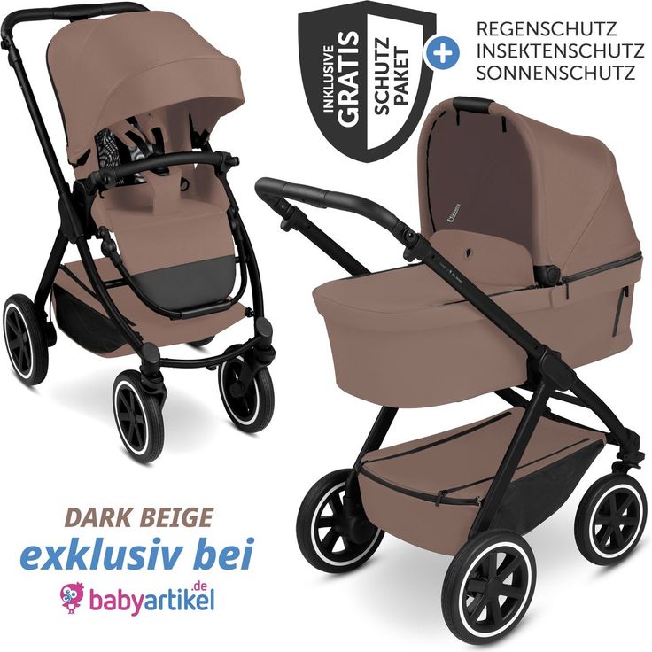 ABC Design Kombi-Kinderwagen Samba 2 - Dark Beige inkl. Gratis  Mobilittsgarantie: Tests, Infos & Preisvergleich