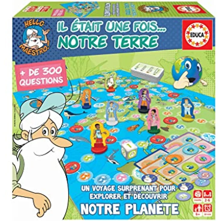 Educa - Gesellschaftsspiel "Es war einmal ... unsere Erde" - Brettspiel für Kinder und die ganze Familie, Entwicklung und Spaß (19176)