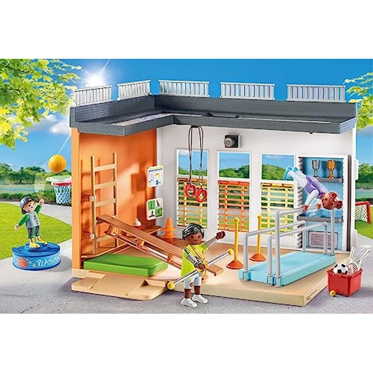 Playmobil® Anbau Turnhalle (71328), My City Life Konstruktions-Spielset, (72 St), Made in Germany – Bild 3
