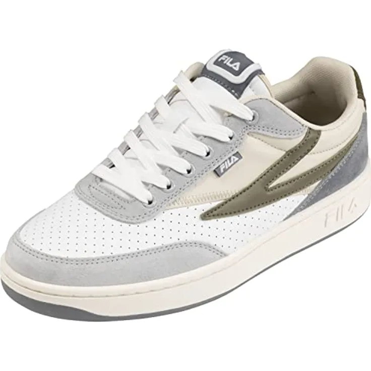FILA Herren SEVARO S Sneaker, White-Burnt Olive, 44 EU Schmal