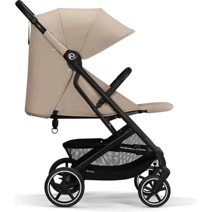 Cybex Gold Kinderwagen Beezy mit One-Pull Harness, Ab Geburt bis ca. 4 Jahre (max. 22 kg), Kompakt und ergonomisch, Almond Beige (Beige mit schwarzem Rahmen) – Bild 4