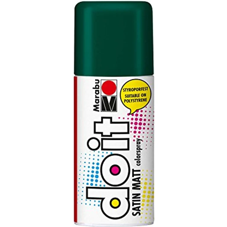 Marabu Do it Satin Matt dunkelgrün, Colorspray auf Acrylbasis, styroporfest, schnell trocknend, wetterfest, 150 ml Sprühdose – Bild 1