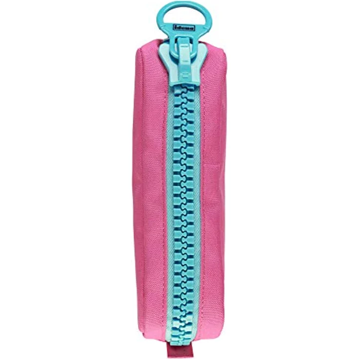 Idena 20099, Faulenzer mit Riesenzipper, viel Platz für Stifte, magenta mit türkisem XL-Zipper, 195 x 80 x 60 mm – Bild 2