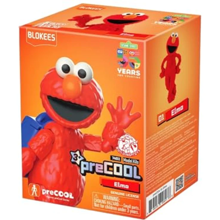 Blokees Sesamstraße Blokees PreCool Series 1 Plastik Modellbausatz 01 Elmo, 12 cm, 8 bewegliche Gelenke, inkl. exklusivem Zubehörteil – Bild 3