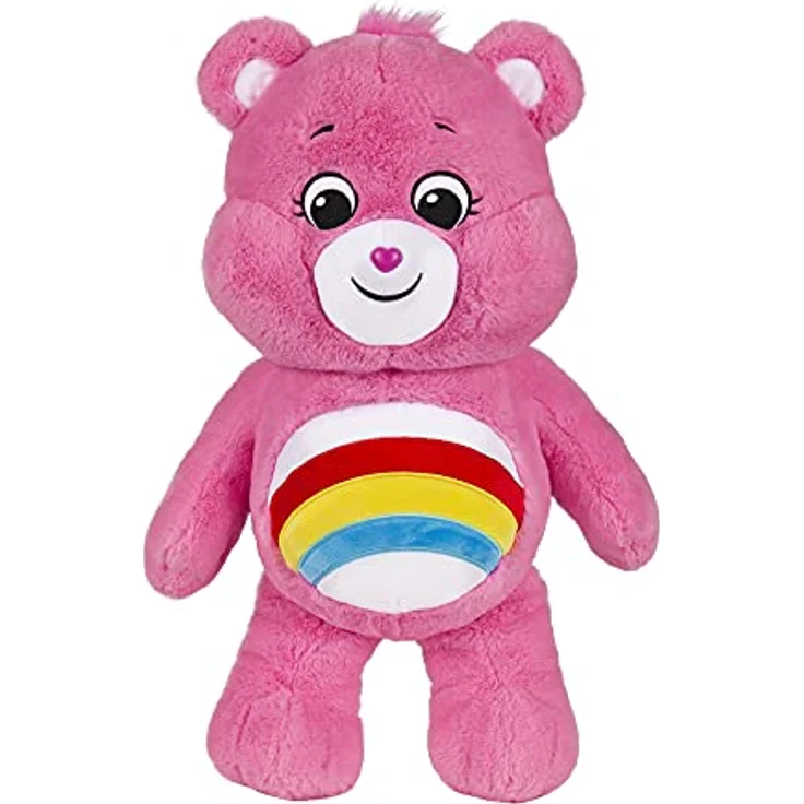 Troetelbeertjes Care Bears 60 cm Jumbo Plüschbär Cheer Bear, kuscheliges Spielzeug mit buntem Regenbogen auf dem Bauch – Bild 2