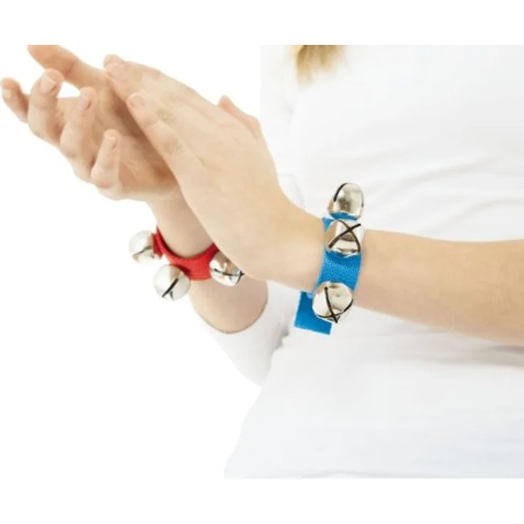 Nino Nino961R Wrist Bells, Rhythmusinstrument mit nylonband und 3 Stahlschellen, rot – Bild 2