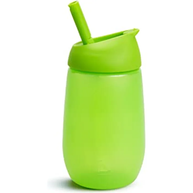 Munchkin Leicht zu reinigender Strohhalmbecher ab 12 Monate, Auslaufsicher, spülmaschinengeeignet, 296 ml, grün
