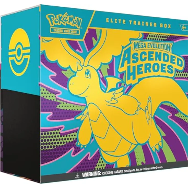 The Pokemon Company Pokemon - Mega Evolution - Ascended Heroes Elite Trainer Box, inkl. 9 Booster-Packs, exklusive Promokarte, 65 Hüllen und Gameplay-Zubehör, Englisch