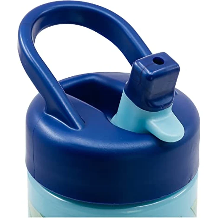 Stor Bluey Sport-Trinkflasche mit Strohhalm und integriertem Griff, 410 ml, blau, BPA-frei, auslaufsicher – Bild 3