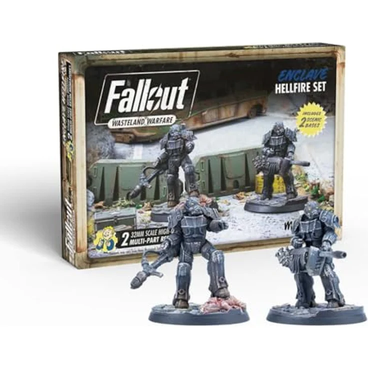 Modiphius Fallout Wasteland Warfare Enclave Hellfire Set Miniatures Unpainted – Bild 1