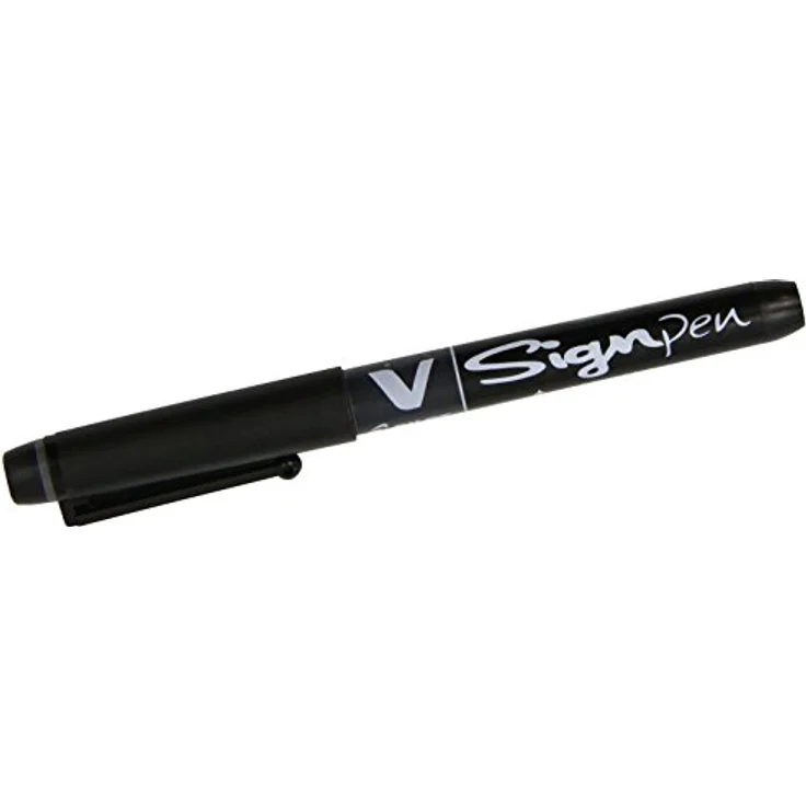 Pilot SW-VSP VSystem VSign Pen, Druckkugelschreiber mit 0,6 mm feiner Spitze, schnelltrocknende Tinte, schwarz, 12 Stück – Bild 2
