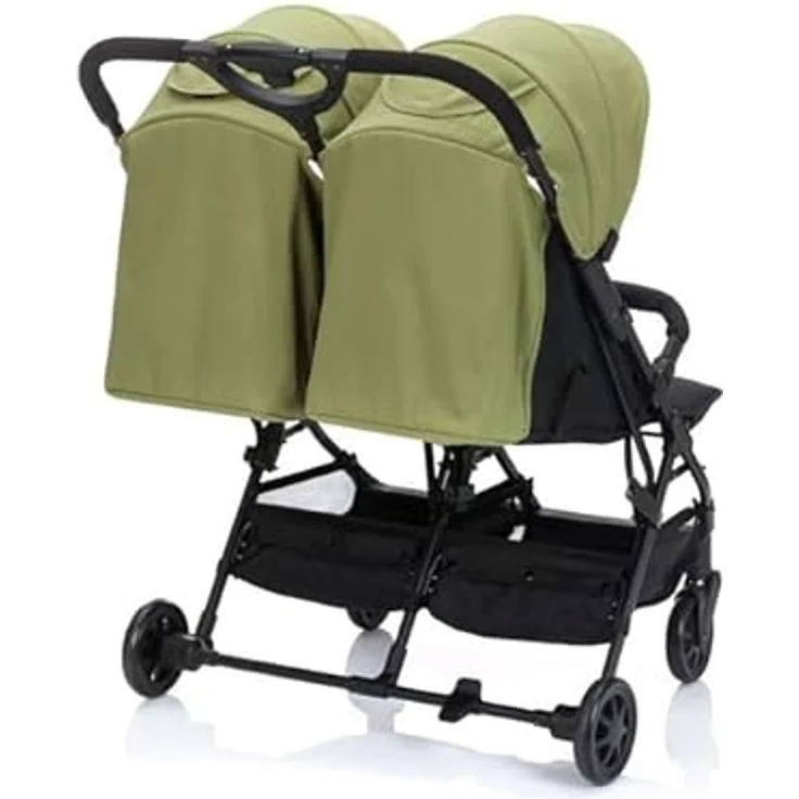Fillikid Geschwister- & Zwillingskinderwagen Twin, 10,2 kg, Liegeposition, 78 cm breit, Schwarz Grün, inkl. Gratis Mobilitätsgarantie – Bild 2