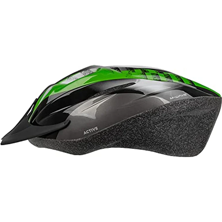 M-Wave Unisex-Adult Mamba Fahrradhelm, schwarz, 53-57 cm - Microshell Oberschale, 11 große Belüftungsöffnungen, aufsteckbares Visier – Bild 3