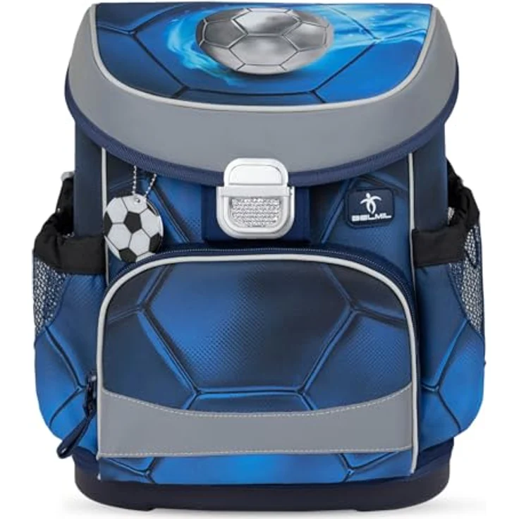 Belmil Mini-Fit Schulranzen Set 4-teilig, ergonomisch mit Brustgurt, Football-Motiv, wasserdicht, 17 L Volumen – Bild 2