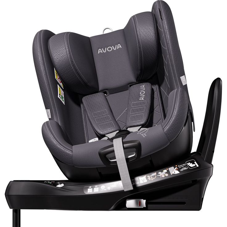 Avova Reboarder-Kindersitz Alera X1, 360° drehbar, Isofix-Basis, für Kinder 3 Monate bis 4 Jahre, Polar Grey Silver