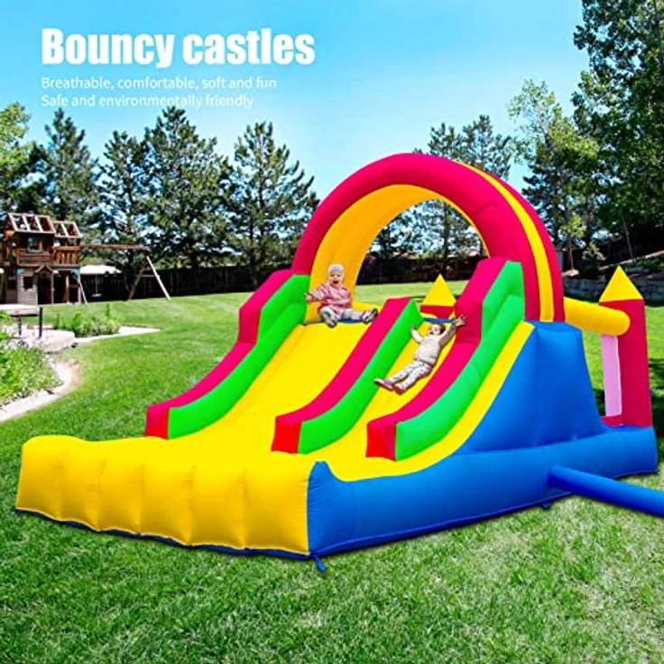Ballsea Hüpfburg mit Gebläse, aufblasbare Spielburg für Kinder von 3 bis 10 Jahren, Indoor & Outdoor, extra dickes Sprungtuch (488 x 223 x 220 cm) – Bild 5