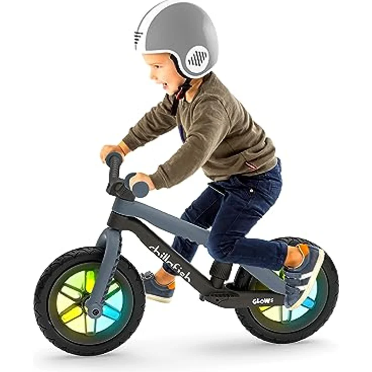 Chillafish Unisex-Jugendliche BMXIE Glow Laufrad, Anthrazit, Mit Leuchträdern – Bild 2