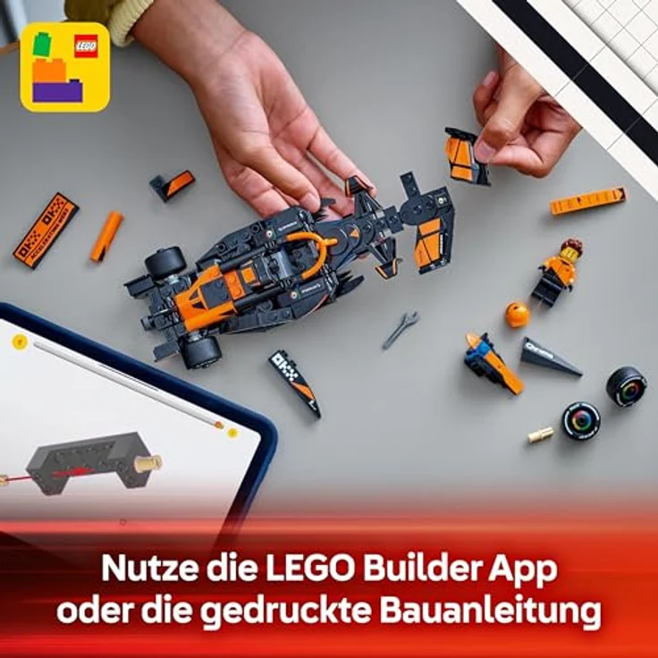 LEGO Speed Champions 77251 McLaren F1® Team MCL38, Bausatz für Formel 1 Rennauto mit 1 Minifigur, 269 Teile, Mehrfarbig – Bild 8