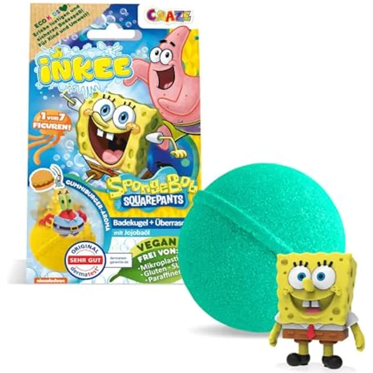 Craze INKEE SpongeBob Badebombe für Kinder, sanfte Hautpflege und zarter Schaum, 1 St. – Bild 1