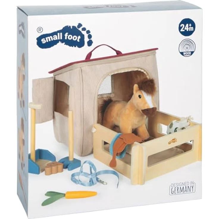 Small Foot Kuscheltier Spielset Pferd mit Stall und Zubehör, Plüschpferd, mehrfarbig, inkl. Taschenstall und modularer Zaun – Bild 23