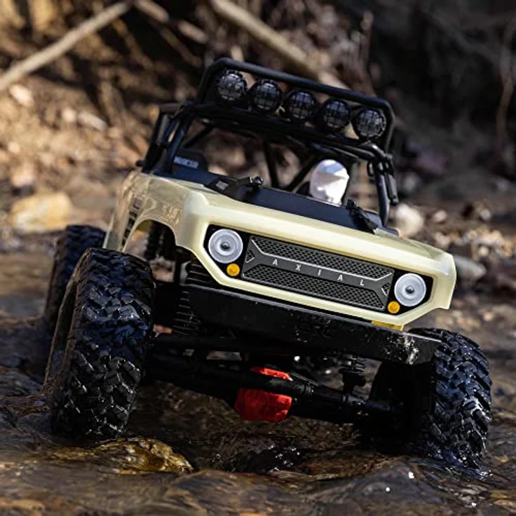Axial SCX10 II Deadbolt 1:10 4WD RTR Elektro-Brushed Crawler mit robustem C-Profil Chassis, 540er 35T Motor und Spektrum S614 Lenkservo, sand – Bild 4