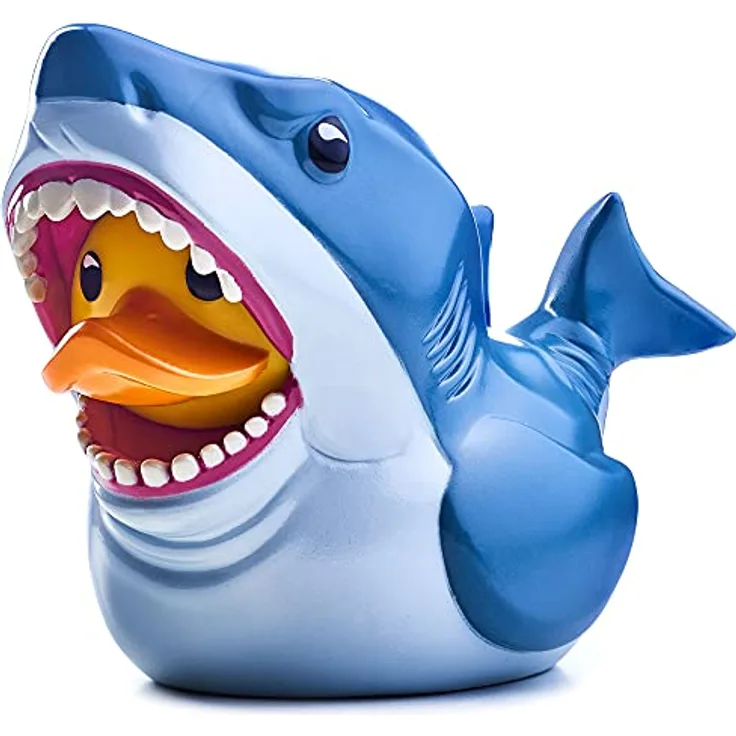 TUBBZ Box-Ausgabe Jaws Bruce der Hai Sammler-Vinyl-Gummiente Figur - Offizielles Der weiße Hai Merchandise - TV, Film & Videospiele, 9 cm (3,54 Zoll) in Display-Box, hochdetailliert