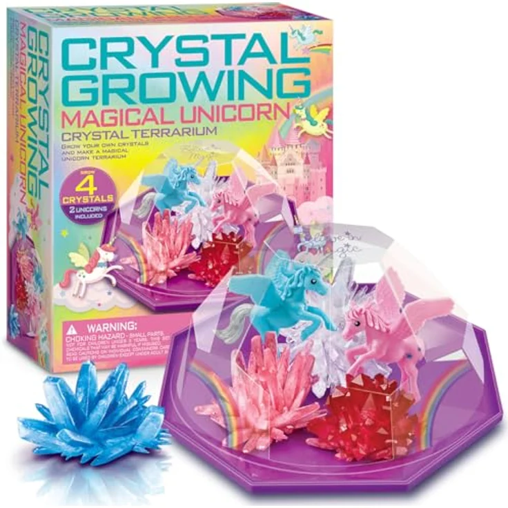 4M 403928 Crystal Growing Unicorn Land Terrarium, Experimentierkasten zur Kristallzucht, Mixed Colours, geeignet ab 10 Jahren – Bild 1