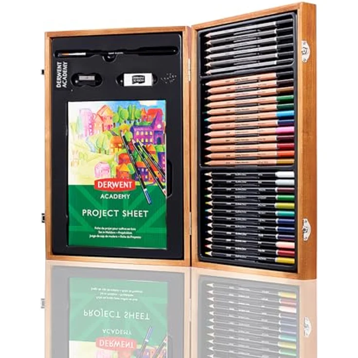 Derwent Sketching Academy Buntstifte-Set, 30-teilig mit 12 Farbstiften, 12 Aquarellstiften und 6 Graphitstiften – Bild 1