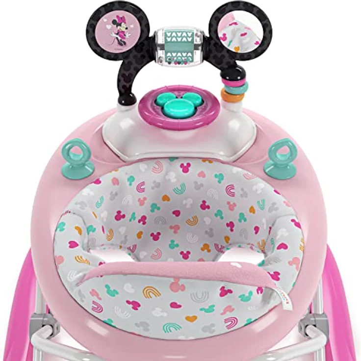 Bright Starts, Disney Baby, Minnie Mouse, Tiny Trek, Forever Besties, 2 in 1 Lauflernhilfe mit abnehmbarer Spielstation, Lichtern und Liedern, höhenverstellbar, Minnie Maus, 12825, pink – Bild 7