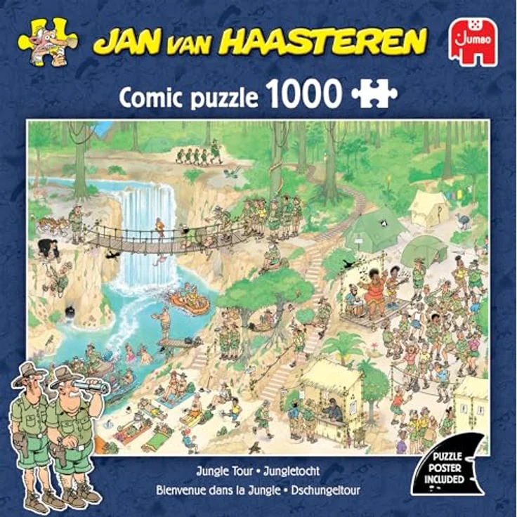 Jumbo Jan Van Haasteren – Willkommen im Dschungel – Puzzle für Erwachsene, 1000 Teile, 100% recycelter Karton, lustige Illustrationen – Bild 2
