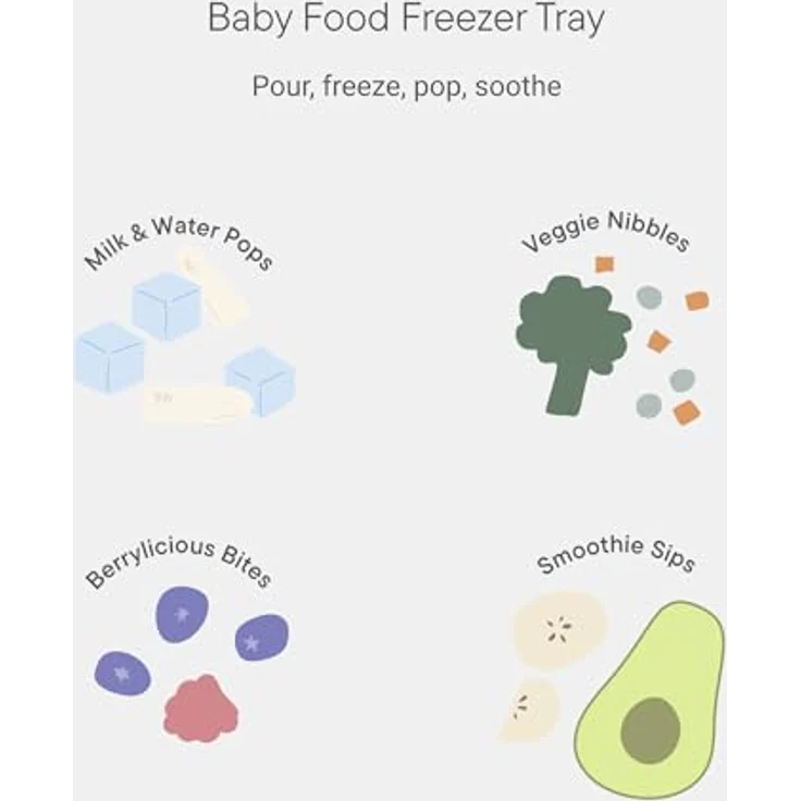 Bibs Baby Food Freezer Tray, Gefrierbehälter für Babynahrung in Ivory - BPA-frei, spülmaschinenfest, ideal für Portionierung – Bild 4